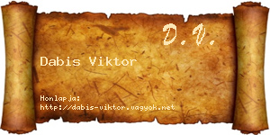 Dabis Viktor névjegykártya
